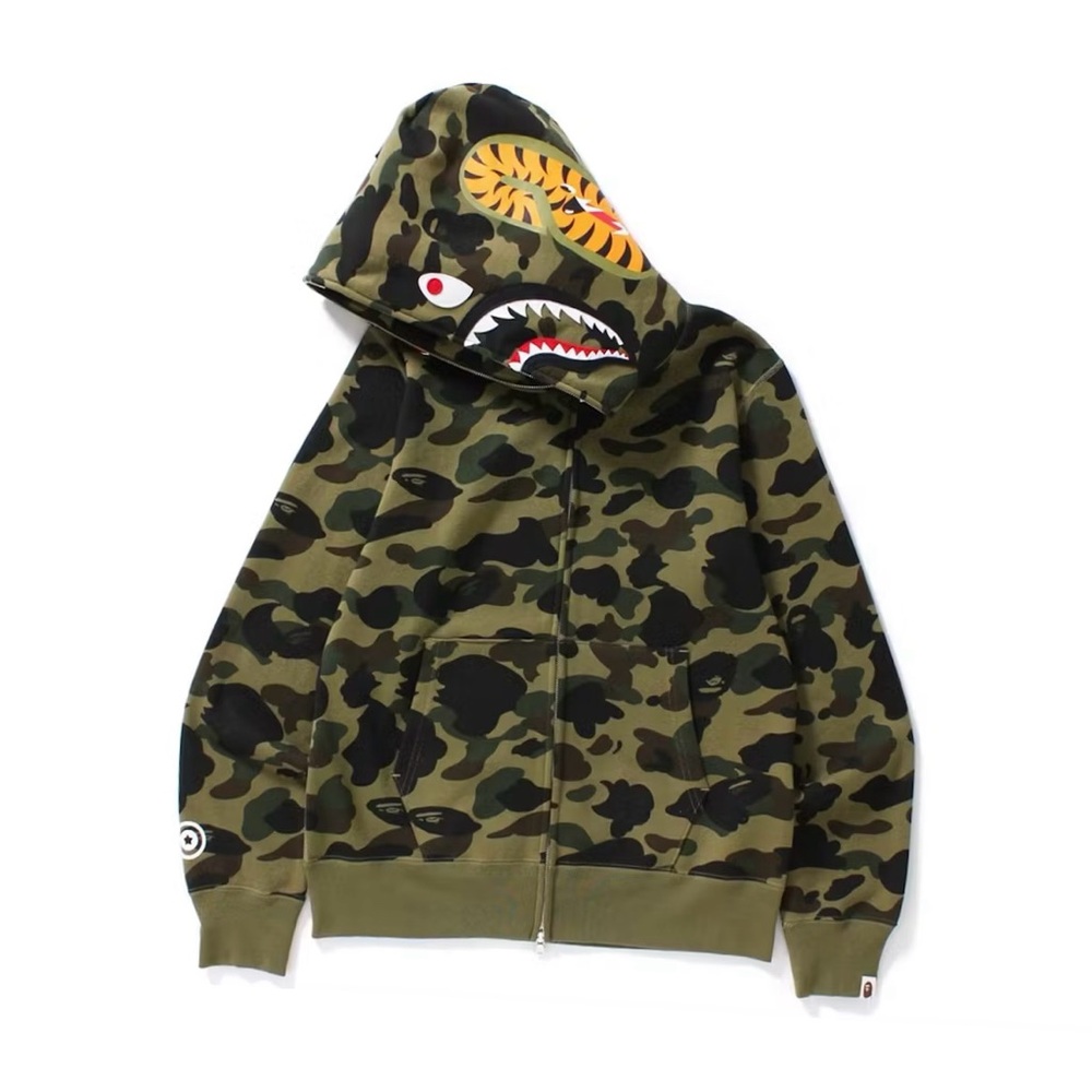 Bape Green Performance Jacket with Signature Camo